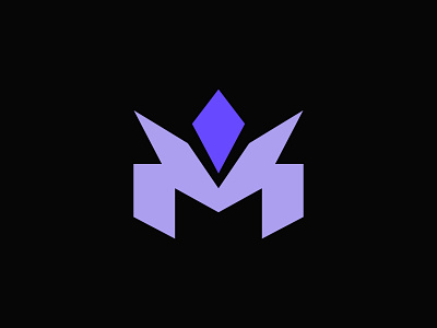M + Diamond shard app branding design flat icon logo logo mark logo vector minimal vector