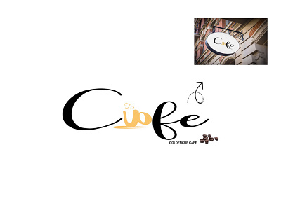 Golden Cafe logo design branding design graphicsdesign illustration illustrator logo ui ux