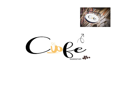 Golden Cafe logo design