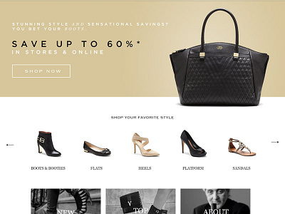 Vince Camuto ecommerce fashion handbag magento minimal shoes