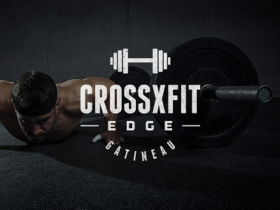 Crossfit crossfit dumbell edge gym logo muscle musculation typography