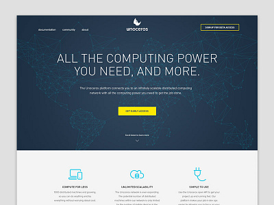 Unoceros computing flat illustrations lineart marketing networking onepager