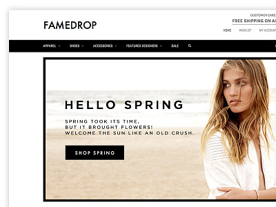 Fame Drop black ecommerce fashion girl