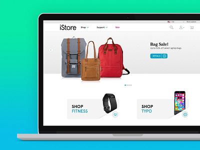 iStore World accessories ecommerce electronics flat gradient iphone lifestyle magento