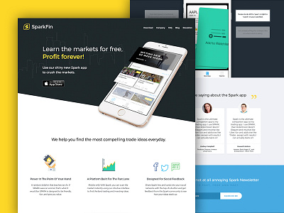 SparkFin App app finance ios iphone marketing stocks website