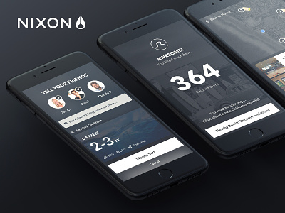 Nixon app black design experience flow ios live prototype ui ux watch xd