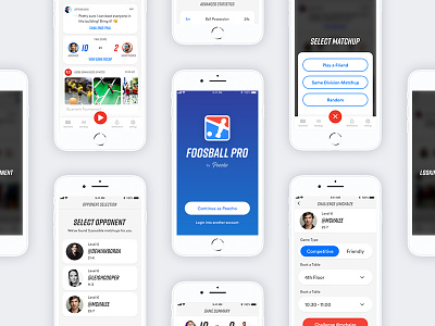 Foosball Pro App adobe app concept foosball gaming ios live prototype
