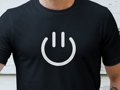 The Power Of Good black crowd funding power button smile t shirt white