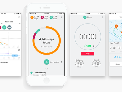 Google Fit + active tracking conceptdesign googlefit material design mobile
