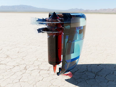 Glass Turbine 3D Render 3d render concept fusion360