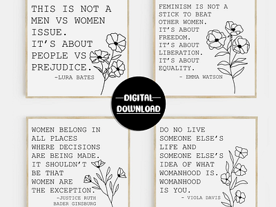 Feminist Quotes Line Art Square Prints art art prints college art decor feminine art feminist art feminist quotes floral art floral line art graphic design inspirational quotes line art mood board decor quotes art room art decor square art prints square prints