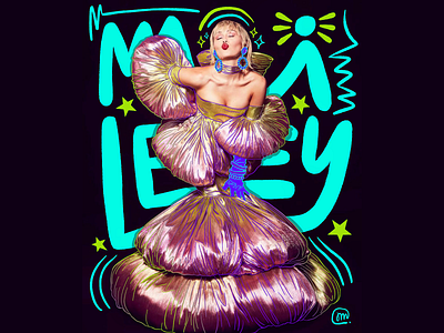 Miley colors creative design design digital art editorial art editorial illustration handlettering handmade illustration lettering