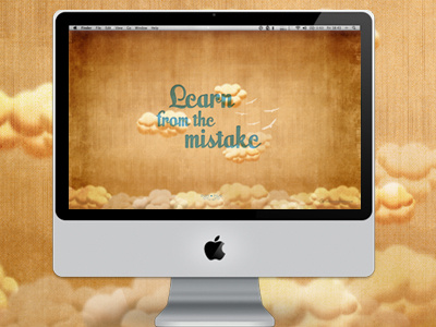 Learn from the mistake apple background birds blue brown cloud clouds color colors design download free graphic design mac quote retro sky texture typography vintage wallpaper