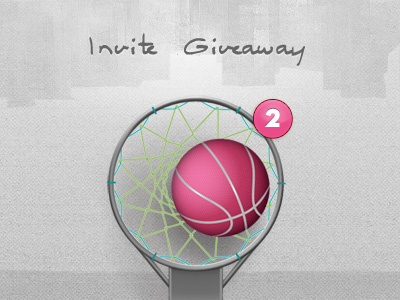 Invite Giveaway basketball color colors dribbble giveaway grey invitation invite invites pink prospect prospects