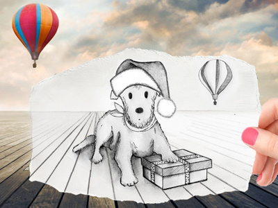 Pencil vs. camera balloon black camera christmas color colors cute design dog dog drawing dog illustration draw drawing hand drawn illustration new year paper pencil pencil drawing pencils photo photograph puppy sketch sky white black and white