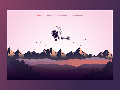 La Bougeotte - Travel blog landing page 2017 asia fullscreen hero homepage landing page landscape mountains parallax pink purple travel travel blog travelling webdesign welcome world