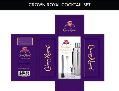 Crown Royal Cocktail Set Design botle tag box design design graphic design label design packaging design packet design product label