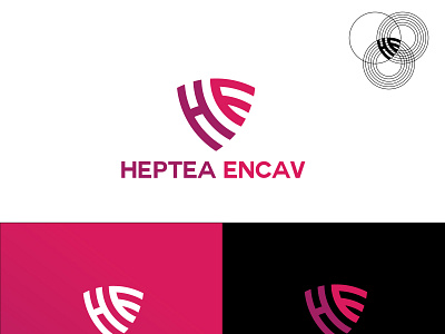 H+E Letter Modern Logo