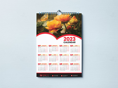 One Page Wall Calendar Design branding calendar calendardesign design graphic design packaging