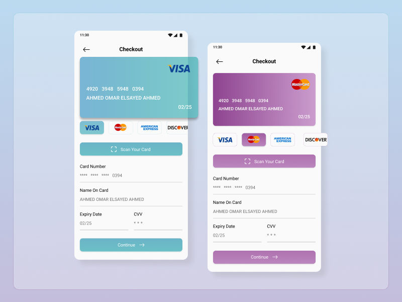 Credit Card Checkout | DailyUI Day #002 by Donia Mahran on Dribbble