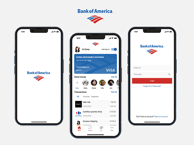 Bank of America Mobile App UI Design
