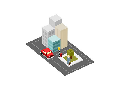 Isocity cityscape downtown illustration isometric urban vector vector illustration