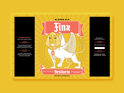 Bestiraio - Finx art beer branding beer label character character design characterdesign drawing illustration label design mythology sphinx