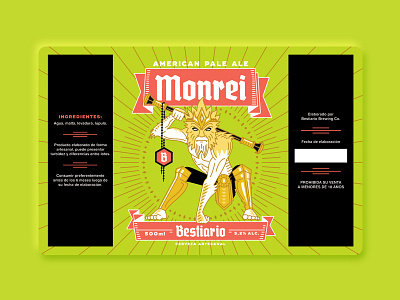 Bestiario - Monrei art beer beer branding beer label beer label design character character design characterdesign drawing illustration label design labeldesign monkey mythology