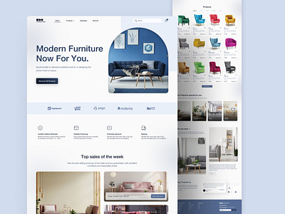 Furniture Homepage buy card category e commerce footer home page homepage landing landing page navbar product products store web page website
