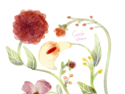 Flowers in watercolor