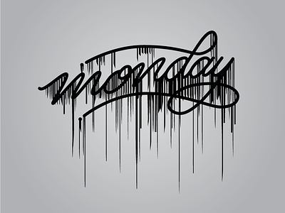 Monday calligraphy design hand lettering illustration logo