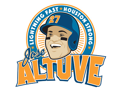Licensed MLBPA Illustration – Jose Altuve baseball design illustration licensed vector