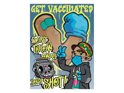 Vaccinated Poster design digital illustration illustration vector
