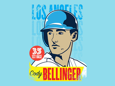 Licensed MLBPA Illustration – Cody Bellinger baseball digital illustration dodgers illustration licensed vector