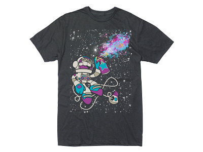 Splatstronaut astronaut graffiti illustration space spraycan t shirt tee tee shirt