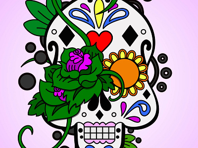 skull rose dead design floral flowers graphic design illustration illustrator mexico ornament vector