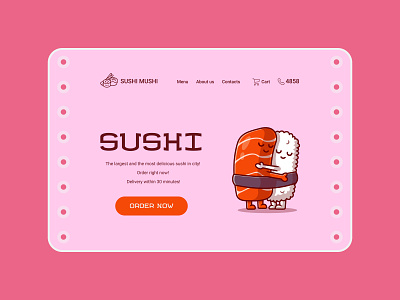 Sushi website in minimorphism style