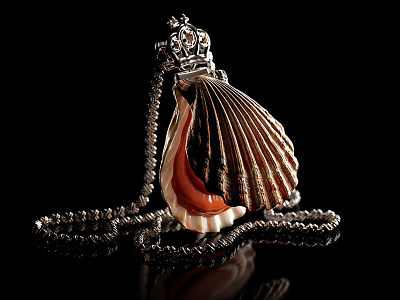 Food is a New Luxury 3d corona crown food jewelry luxury render scallop sea zbrush