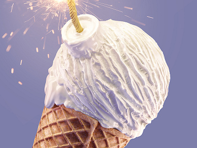 Ice cream bomb 3d bomb cream explode ice macro sparkles