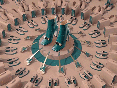 Hypermagnetism 4d animation cinema fashion octane render shoes