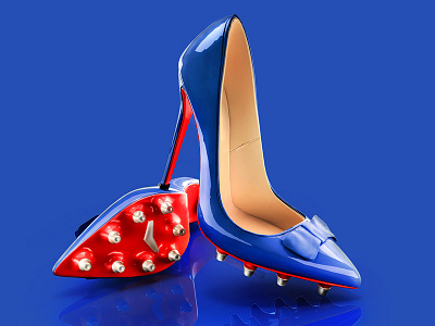 Louboutin soccer 3d illustration louboutin render shoes soccer