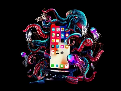 Cthulhu for Allo 3d corona cthulhu iphone monster murena octopus render sale sea