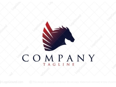 Logo Horse Brave Wing branding design illustration logo