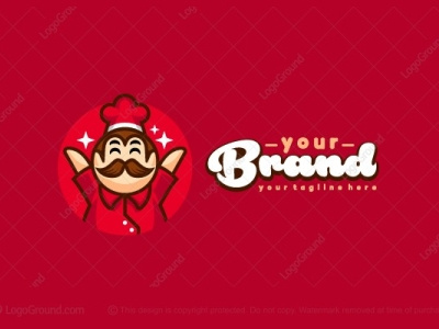 Master Red Chef Mascot branding design illustration logo