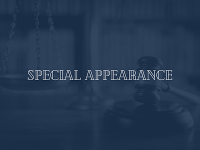 Special Appearance Logo attorney branding cheque design lawyer logo typography