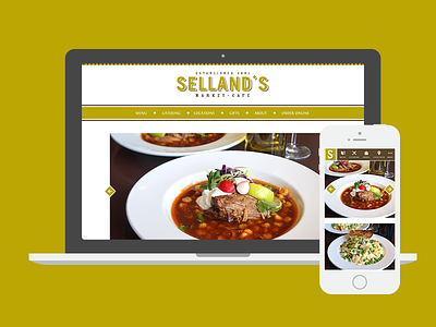 Selland's Market Café cafe fontin food mobile design restaurant rosewood sacramento trade gothic web design website