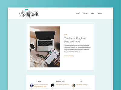 The Lovely Geek 2018 blog design flat lifestyle theme ui ux wordpress