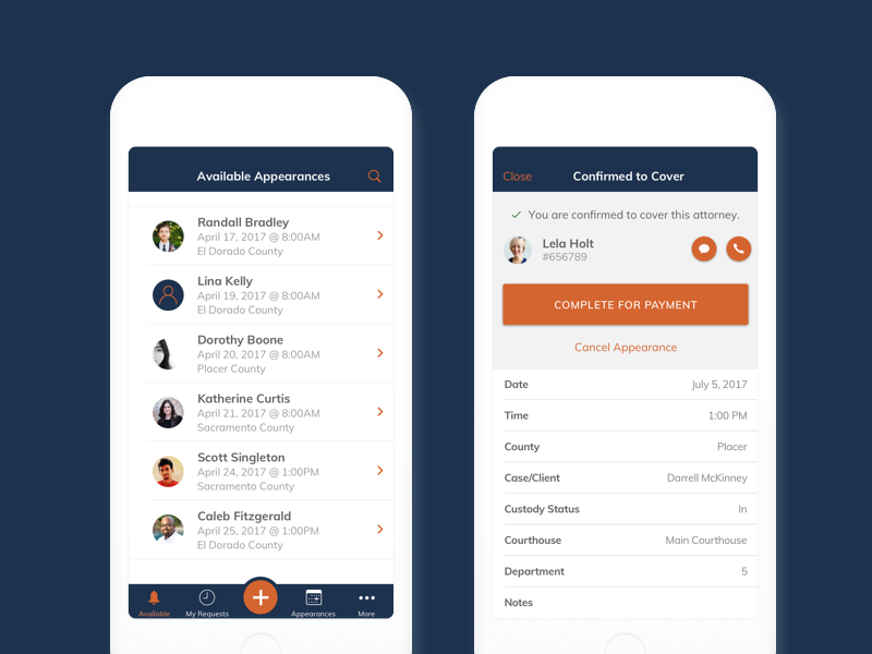Special Appearance App for iOS and Android by Cristina Robinson on Dribbble