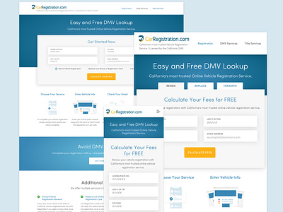 CarRegistration.com car design desktop dmv gradients mobile registration responsive tablet ui ux vehicles web design website