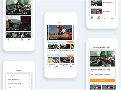 The Maranatha Channel App android app christian design ui flat ios missions mobile ux video volunteer